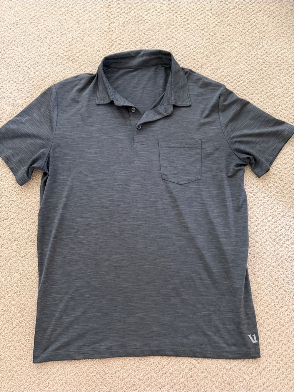 Vuori Charcoal Polo with Chest Pocket